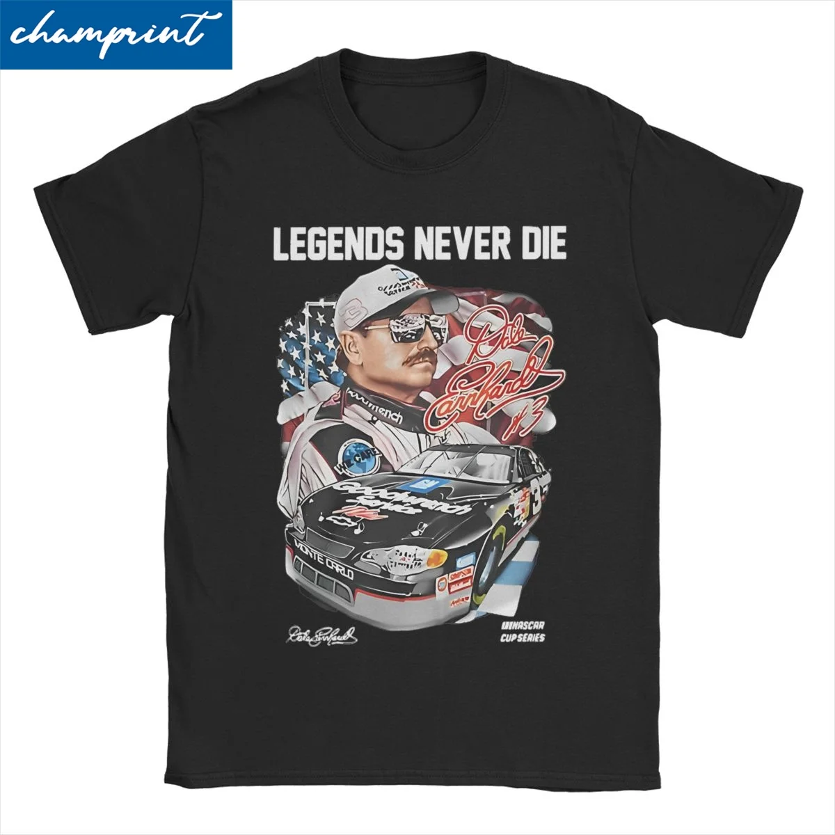 Футболка Мужская/женская с надписью Legend Never Die Dale Earnhardt
