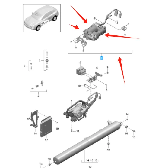 95B698010 95B698010A 95B698010C 95B616006 Air Suspension Compressor Pump For Porsche Macan 2015-2025