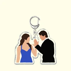 The Vampire Diaries Acrylic Keychain for Accessories Bag Damon Elena Stefan Pendant Key Chain Ring Keychains Jewelry Couple Gift