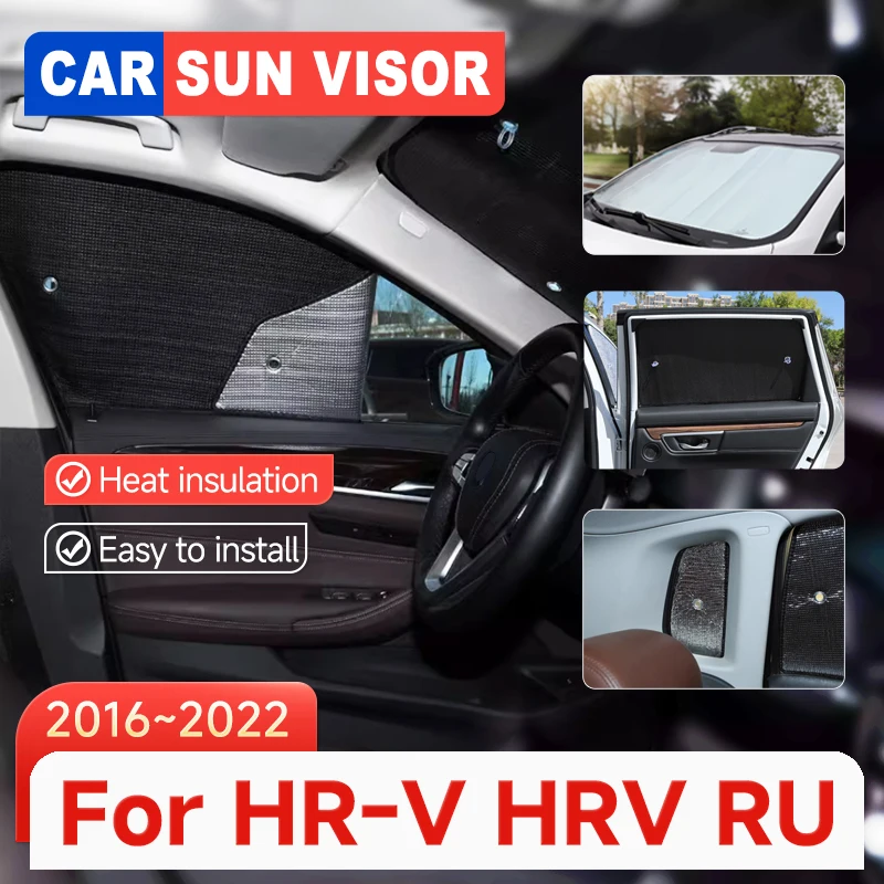 

Car Window Sunshades For Honda HR-V HRV RU 2016~2022 2017 Summer Sunproof Shade Covers Windows Visors Windshield Car Accessories