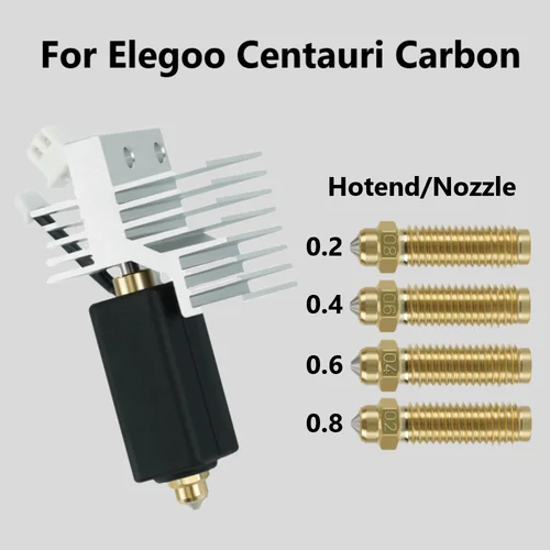 Kit de extrusora Hotend ensamblado de 0,4mm, cerámica mejorada, para Elegoo Centauri, extremo caliente de carbono/boquilla Centauri, pieza de impresora 3D