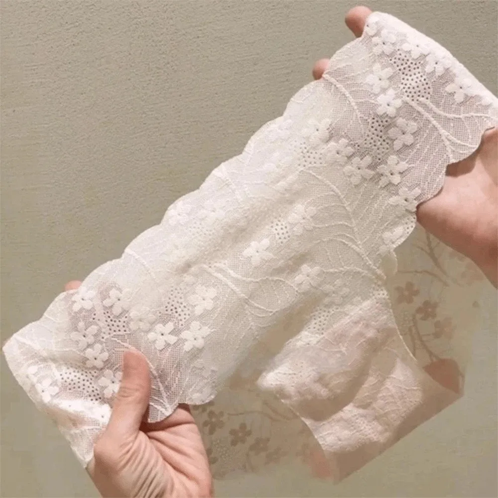 Fashion Seamless Lace Flower Panties Transparent Mid Waist Underwear for Women Soft Thin Mesh Lace Briefs Lady