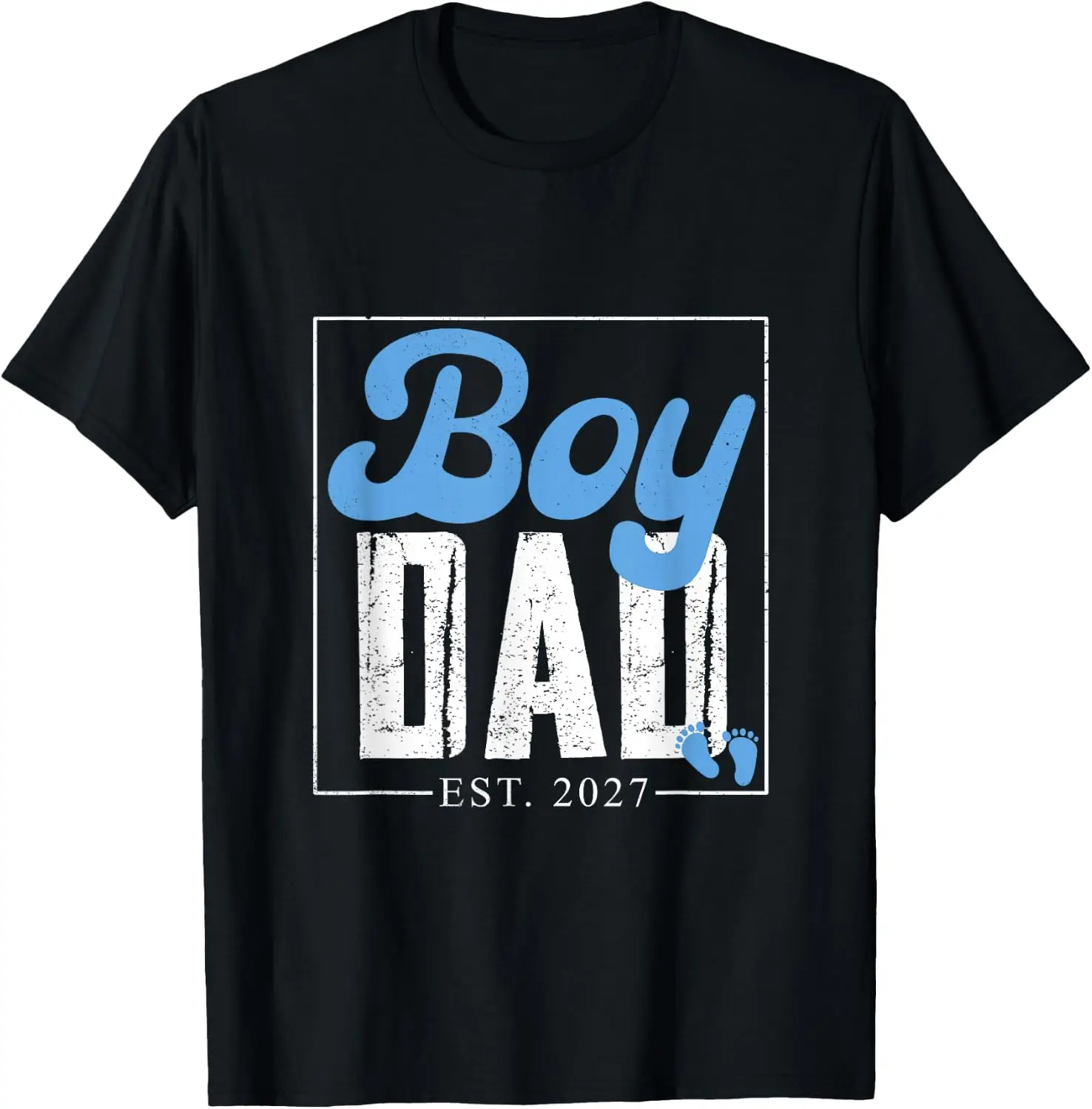Expecting Dad Of Boy Est 2027 Father’S Day Son-Dad Daddy T-Shirt vintage style tee  boxy fit tee black graphic tee 100% cotton men