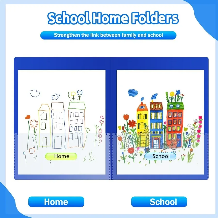 30 Pcs Parent Teacher Classroom Communication Folder with Clear Front Pockets 2 Pockets Homework Folders Take Home Plastic Fold