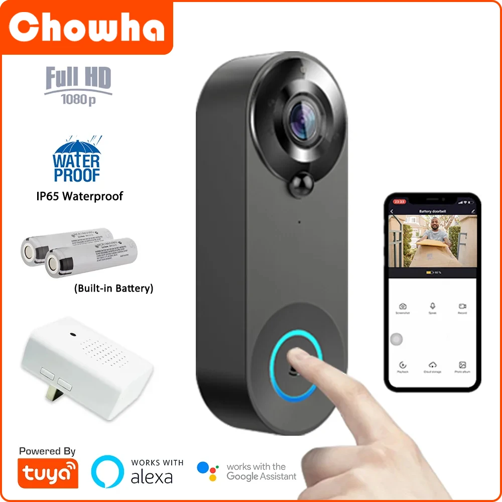 

WiFi Tuya Smart Video Doorbell Camera Wireless 1080P WiFi Video Intercom Door Bell Camera Works with Alexa Google Home Doorbell