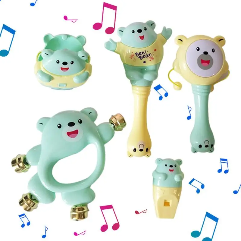 

Kid Rattle Teething Toys 5PCS Shake Rattle Learning Music Toy Grab Hand Rattle Learning Music Toy Safe Rattle Set Grab And Shake