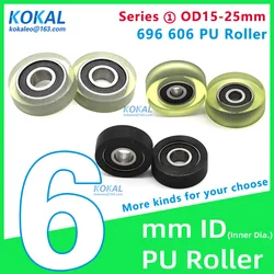 [PUd6] 1PCS low noise Polyurethane 696 606 TPU PU the traction grooved pulley LOW noise wheels pulley with 18/20/23/25mm