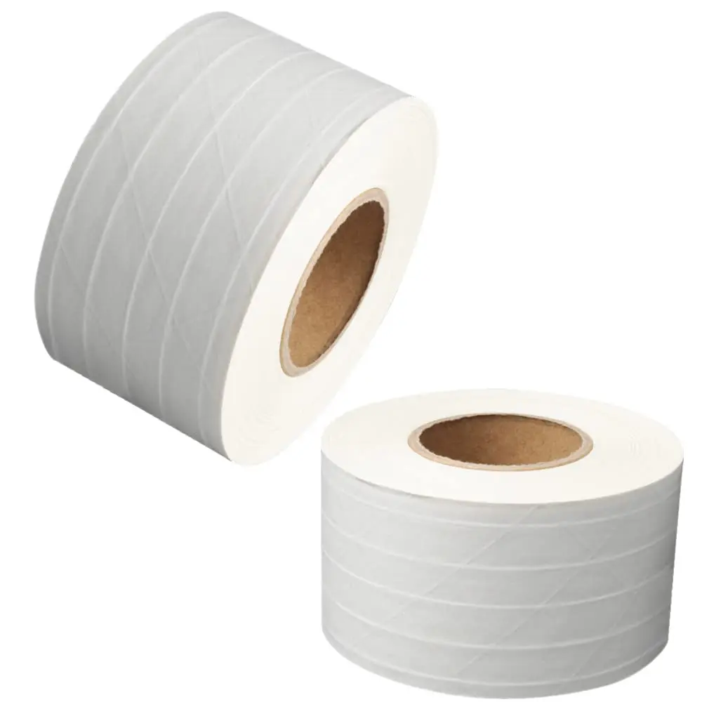 

2 Pack Water Activated Tape Length 300 feet x Width 2.4" Reinforced Gummed Kraft Paper Tape Packing Sealing Fiberglass R