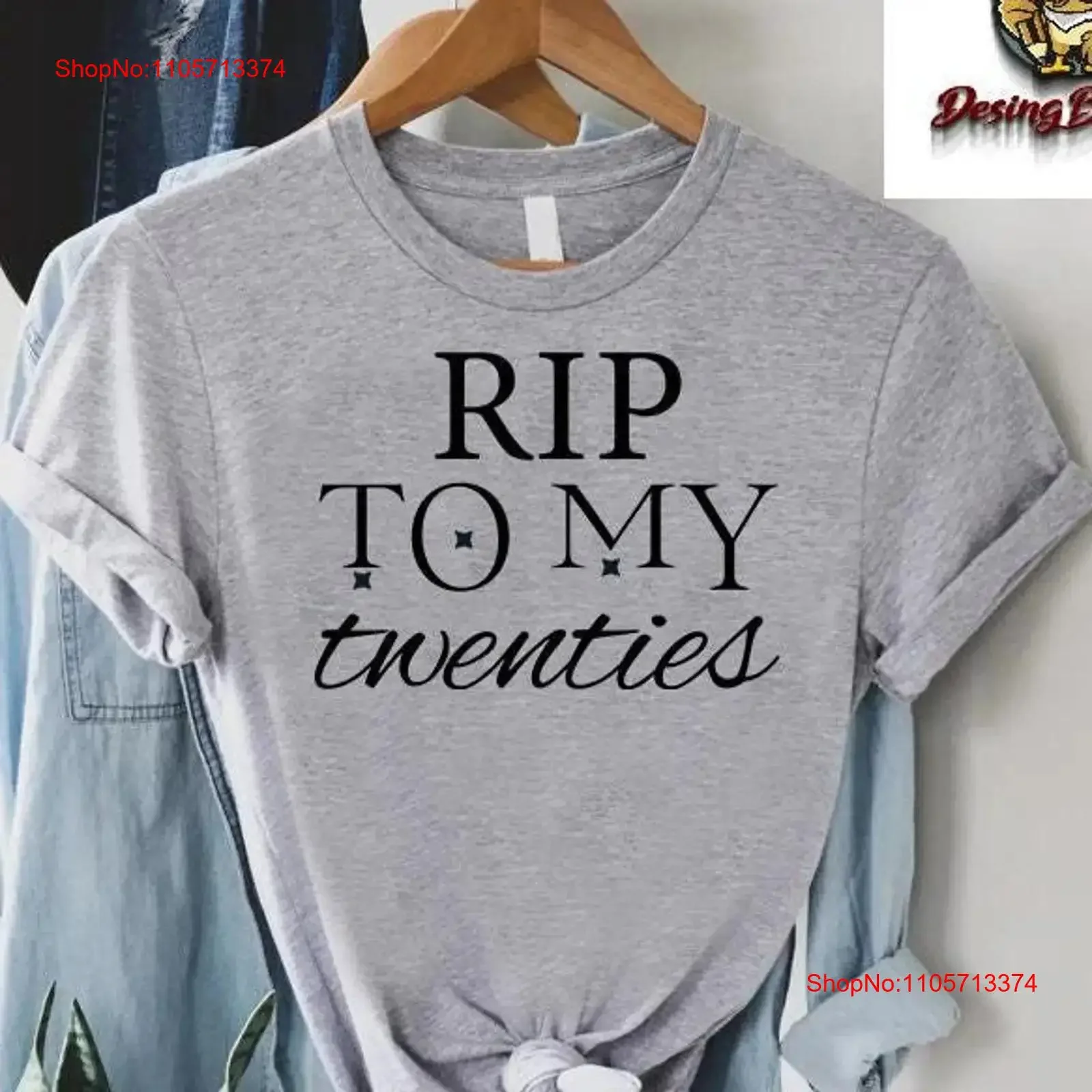 Funny Birthday T Shirt 30th Rip To My Twenties Death for Her Funeral Youth vintage Washed fashion Slightly Versatile