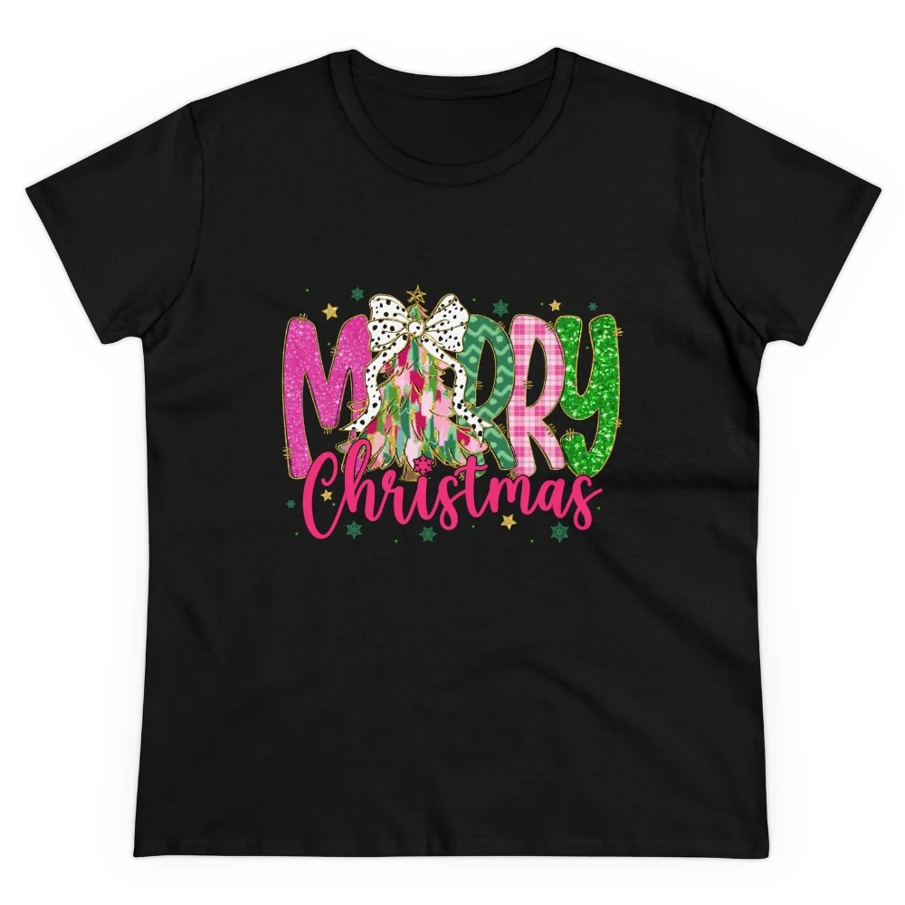 Buon Natale T-shirt da donna Regalo di festa Camicia festiva T-shirt natalizia carina T-shirt unisex in cotone T-shirt casual alla moda a maniche corte