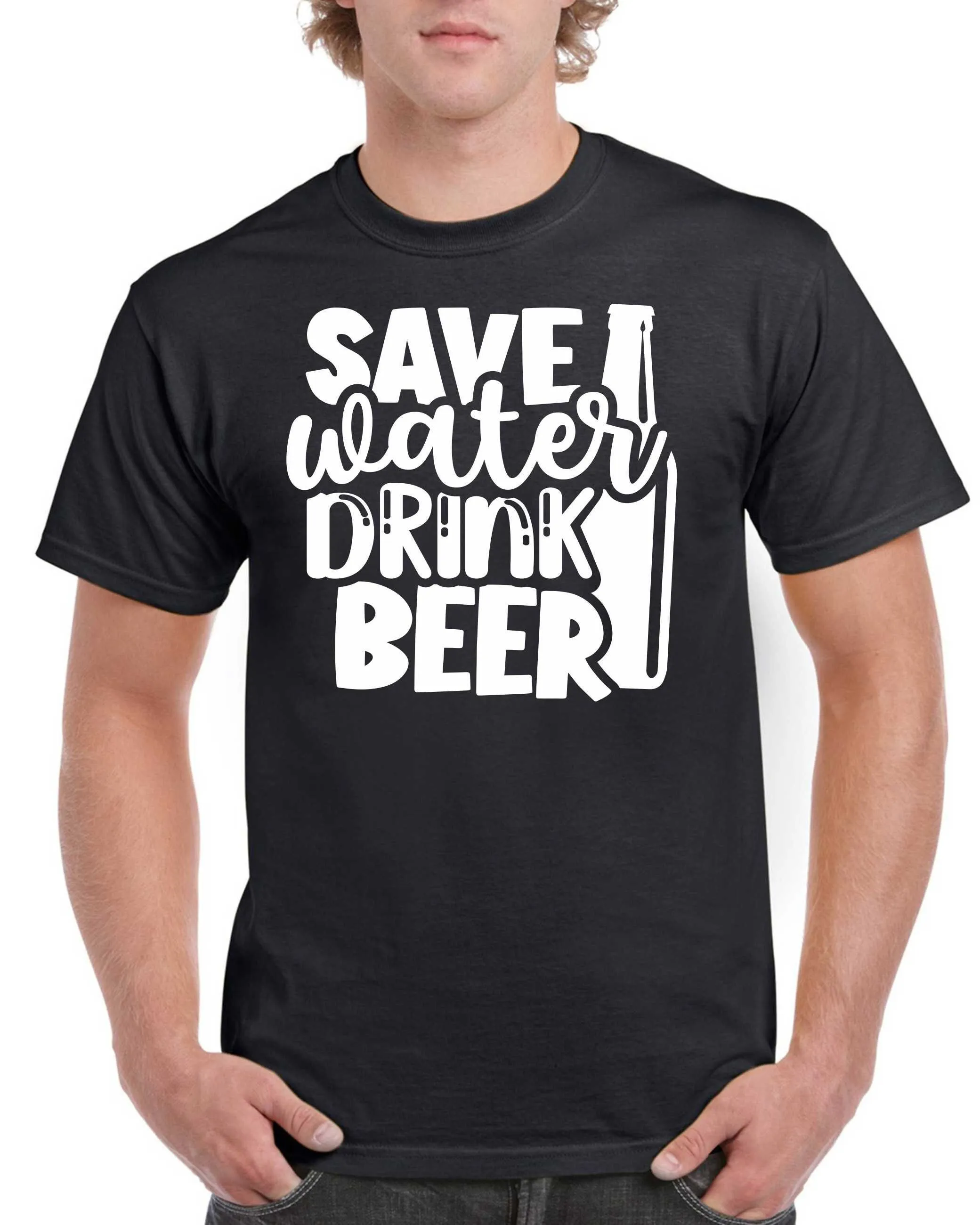 Birthday S For Dad Men Save Water Drink Beer T Shirt Fathers Day Present