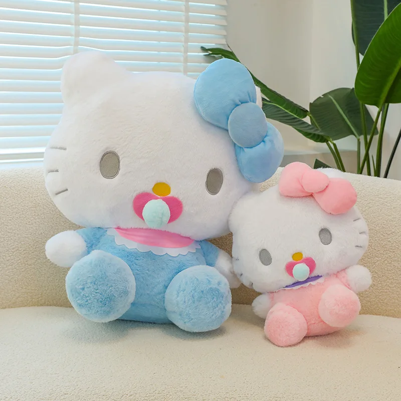 50cm Sanrio Hello Kitty Doll Cute Pacifier KT Cat Doll Children's Plush Toy Girls Bedroom Decoration Pillow Cute Cartoon Gift