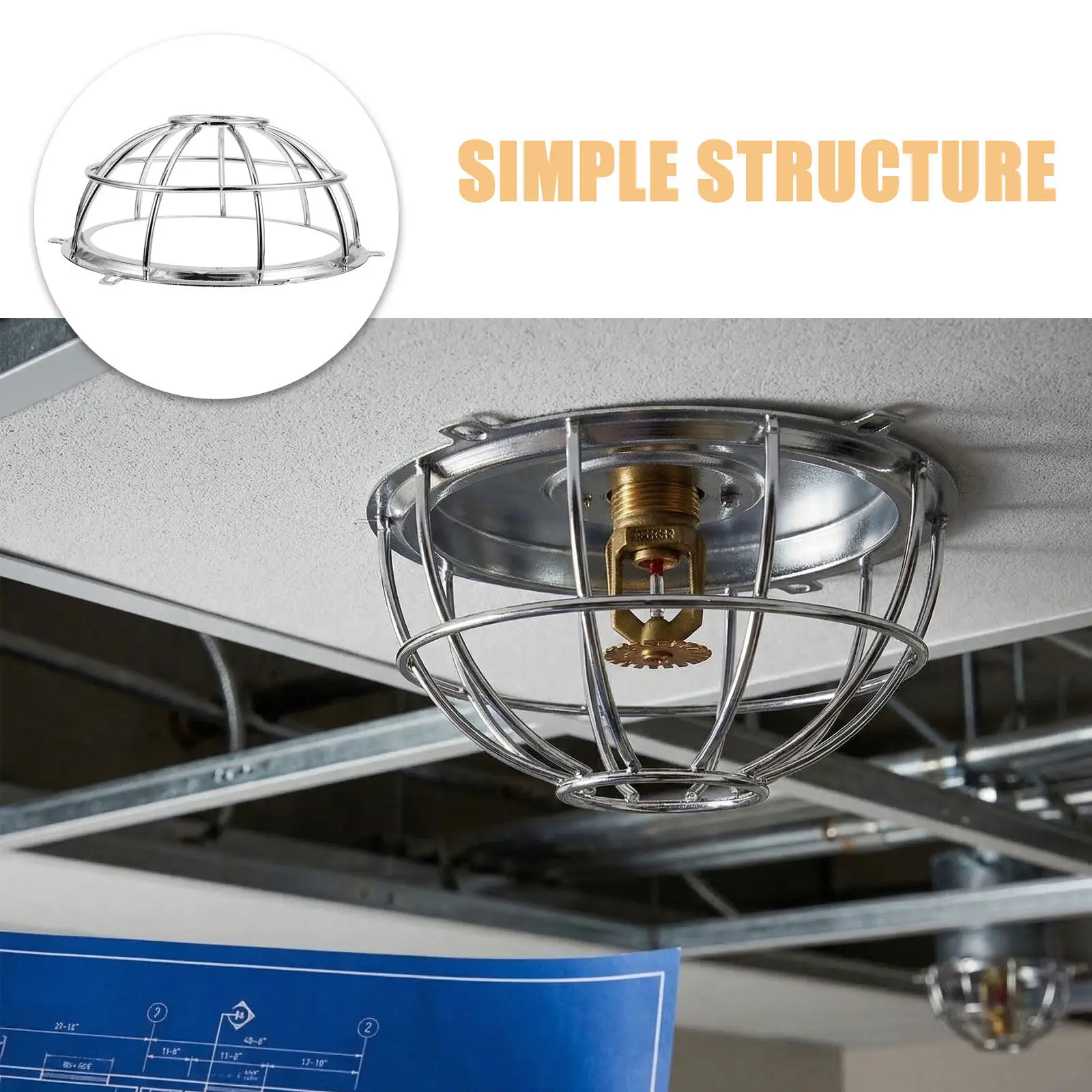 3Pcs Fire Sprinkler Head Cage Metal Wire Flush Mount Protector for Ceiling Smoke Sensor Safety Shield Home Office Apartment view 2
