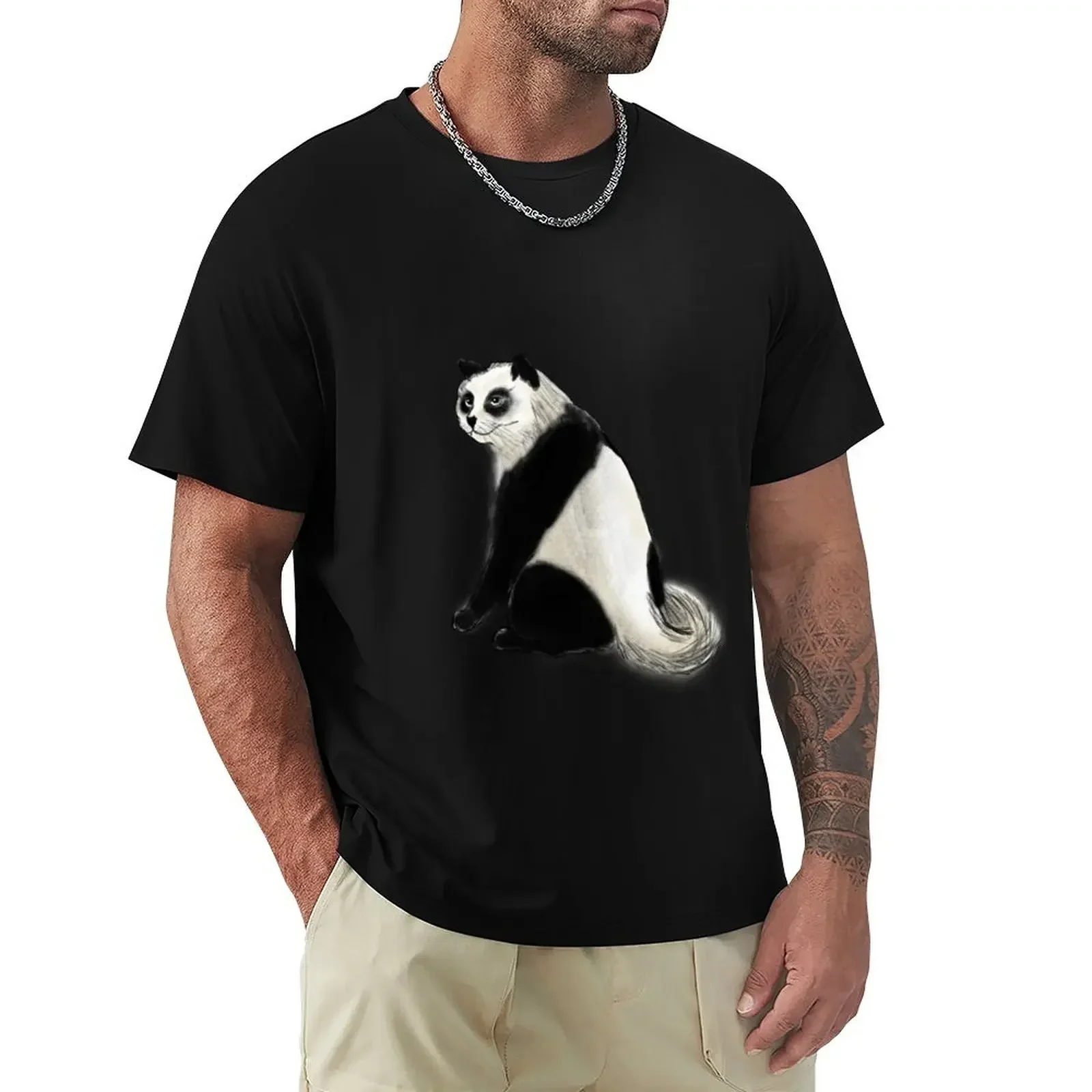 

Panda Cat T-Shirt Sweat Anime Designer T Shirt Men