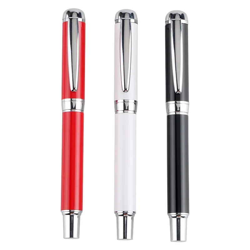 Luxury Metal Fountain Pen black 0.5mm Write Office School Stationary Nibs Customized Logo Name Gift Pens for Writing