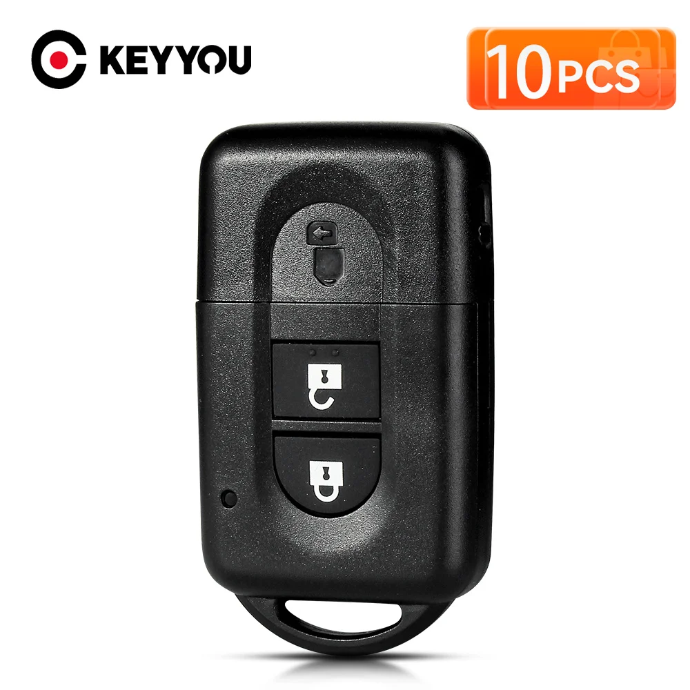 KEYYOU 10Pcs For Nissan Micra X-trail Qashqai Juke Duke Pathfinder Note Remote Car Key Shell Replacement Insert Key Blade Case