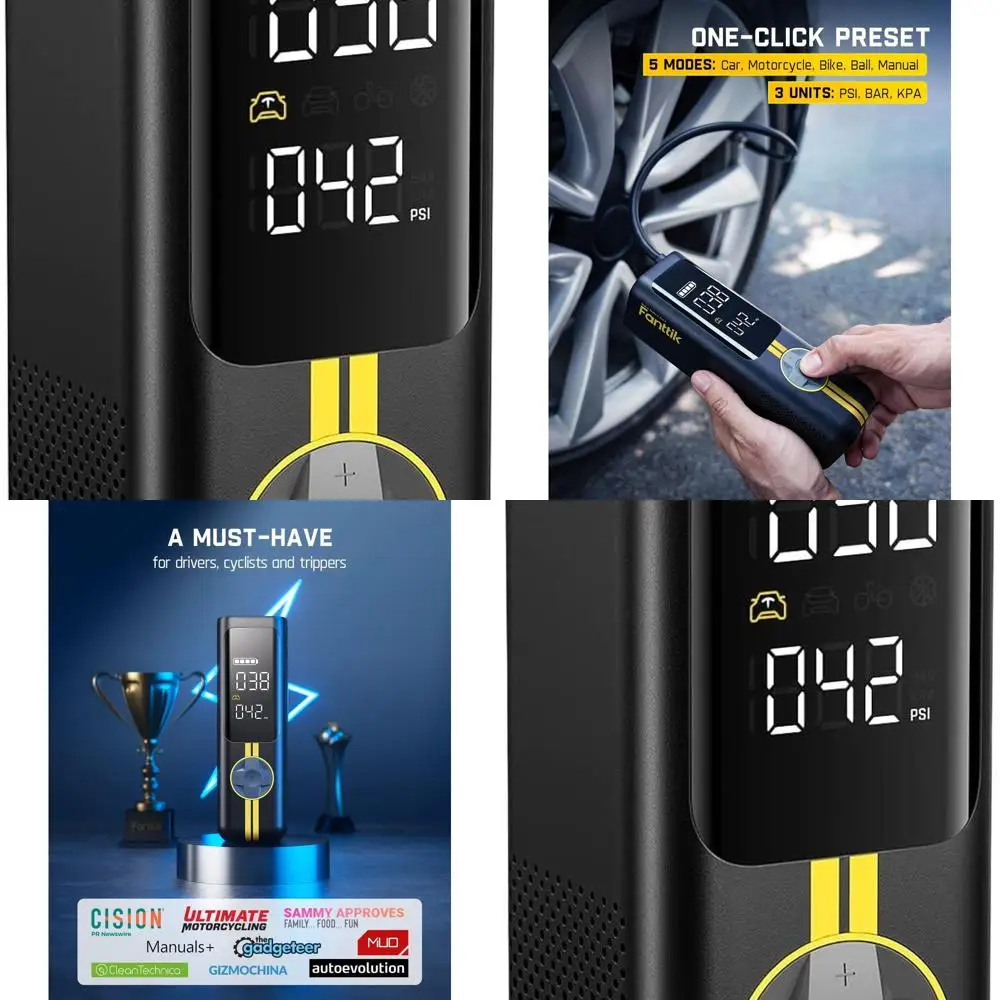 

Portable X8 APEX EV Tire Inflator, 150PSI Cordless Air Pump, 2X Speed, Suitable for Cars, Motorcycles, Bikes & More