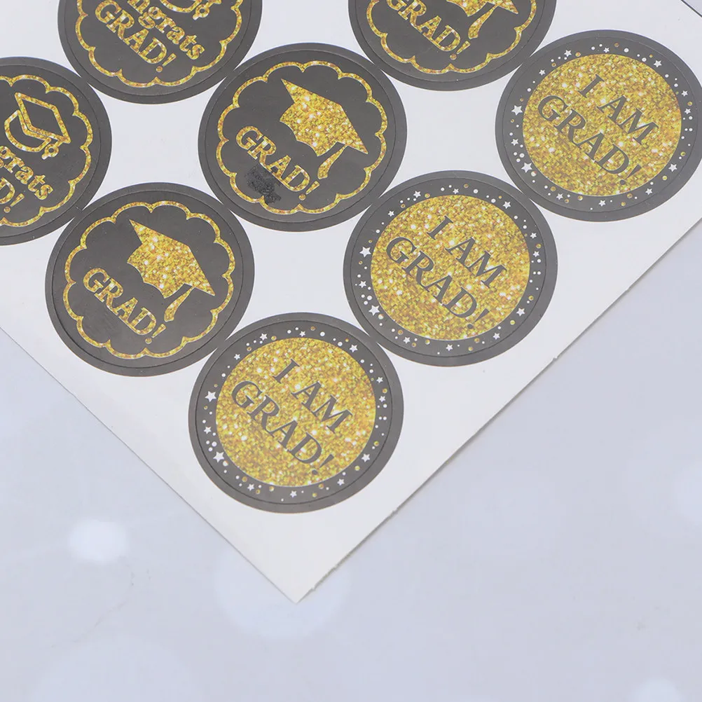 

12Pcs Graduation Cap Self-Adhesive Stickers Graduation Theme Label Sealing Sticker Envelope Sticker Party Decor Notebook Laptop