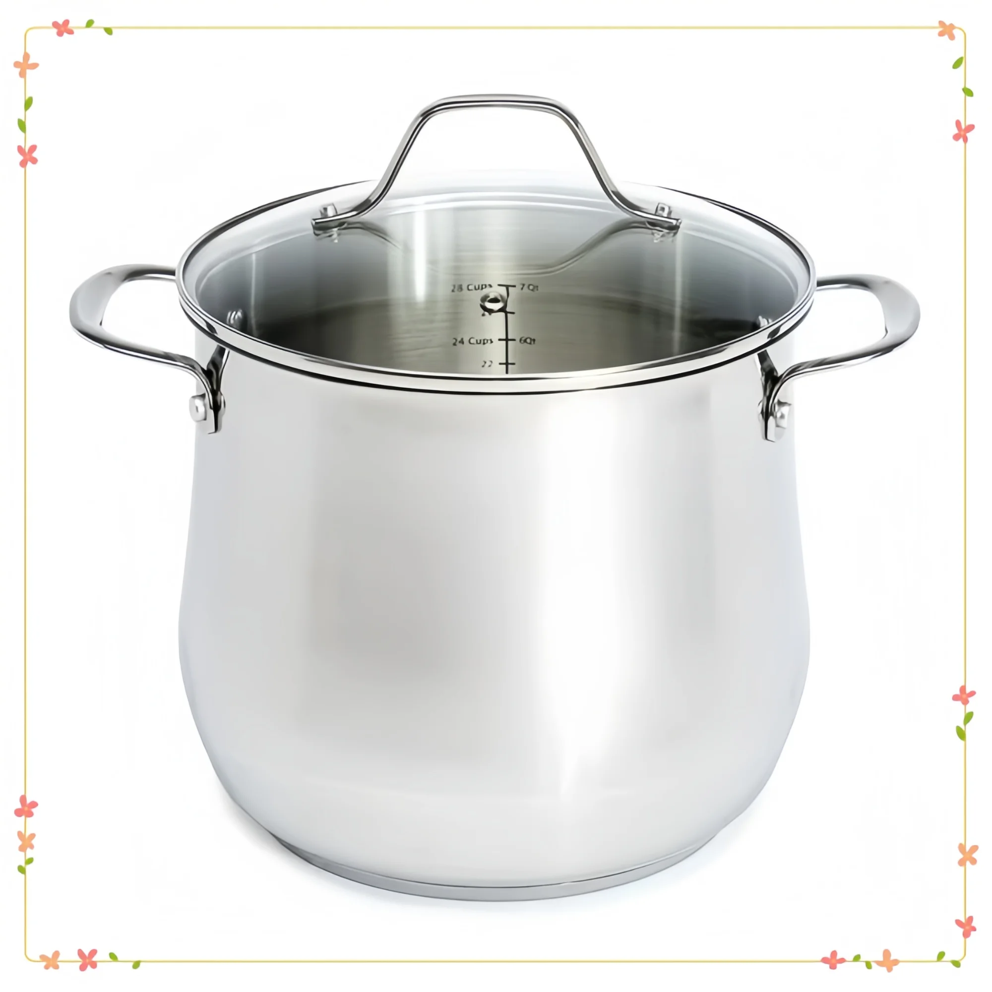 

Кастрюля из нержавеющей стали 8-QT, универсальная для супов, раковин, макарон и консервирования, можно мыть в посудомоечной машине и равномерное нагревание