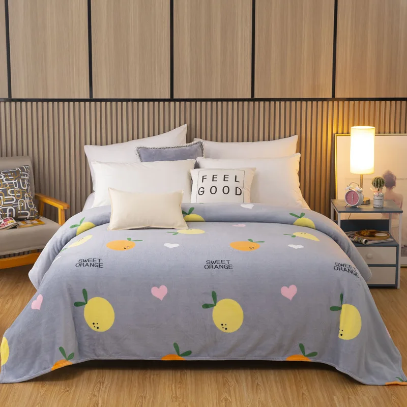 Fruit Love Heart Blanket Air Conditioning Sofa Blanket Cover Children Blanket Office Nap Thicken Blanket Falafel Blanket