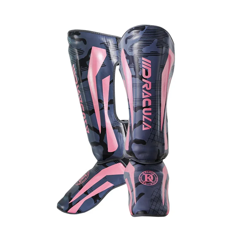 

Professional Boxing Shin Guards Thickened Latex Lining Sanda Fight With Foot Back Diameter Protection MMA Boxing Protective Gear