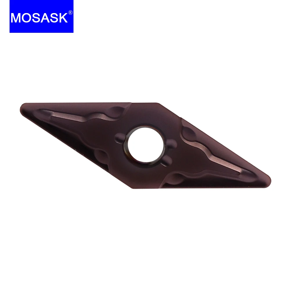 MOSASK 10pcs VNMG 160404 08 ZP152 Solid Indexable Carbide Inserts for CNC Stainless Steel Processing Cemented Tungsten Cutter