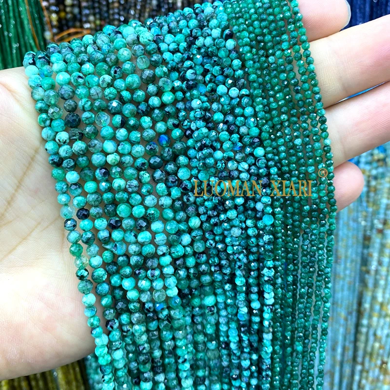 Großhandel 100% Natürliche Edelstein Lapis Lazuli Facettierte Runde Perlen Für Schmuck Machen DIY Armband Halskette 2MM 3MM 4MM – Detail 2
