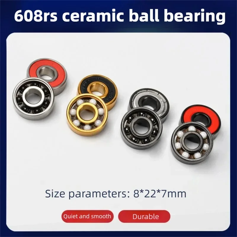608rs-ceramic-ball-bearing-color-stainless-steel-hybrid-smooth-durable-high-speed-low-noise-skateboard-longboard-accessories