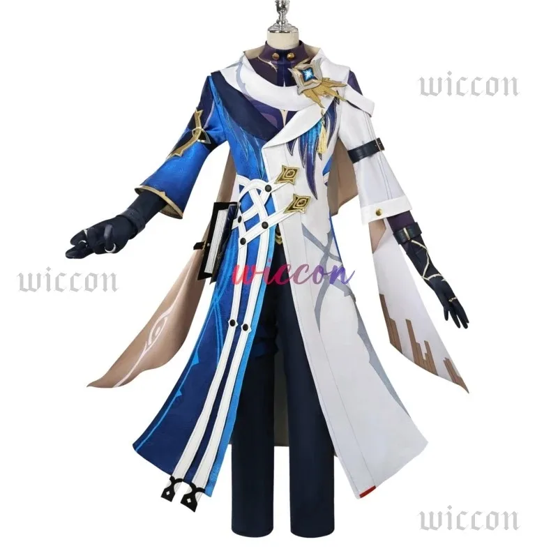 혼카이 스타 레일 스킨즈 선데이 코스프레 의상 가발 유니폼 블루 화이트 코트 귀걸이 신발 할로윈 파티 여성 남성 소품;3.k'6;