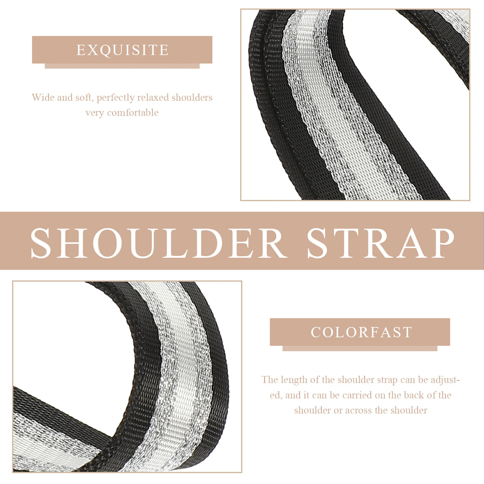 

Wide Bag Shoulder Strap Replacement for Handbag Crossbody Messenger Bag DIY Adjustable Decorative Strap Accessory