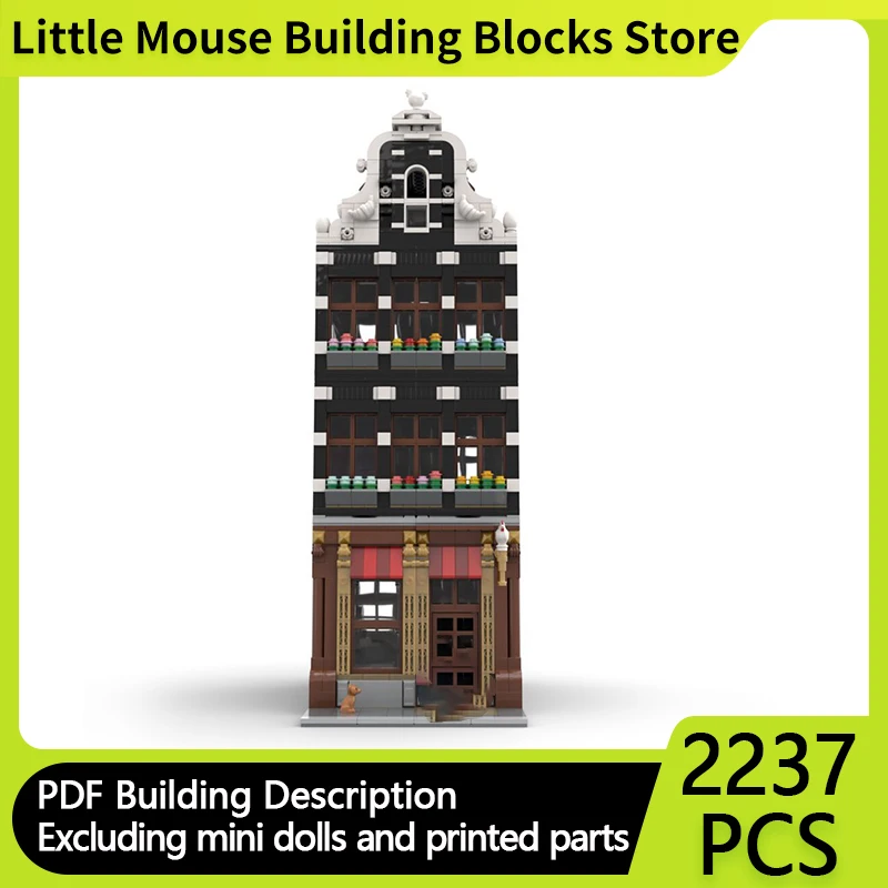 

Модель City Street View MOC, строительные кирпичи, магазин покупок, модульные технологии, подарки, праздник, сборка, детские игрушки, костюм