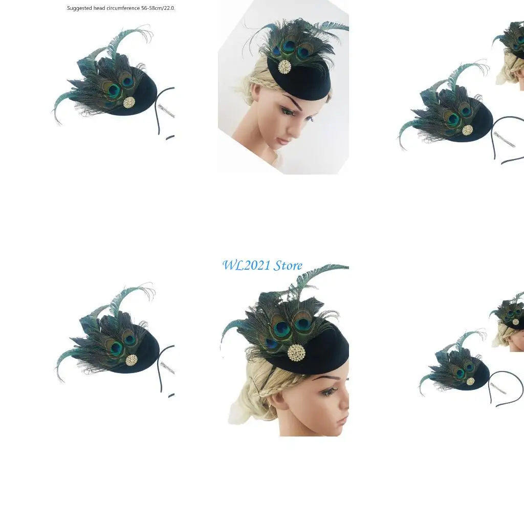 

G5GC Peacocks Fascinator Women Fascinator Headband Peacocks Fascinator Hair Clip Derby Pillbox Hat Tea Party Headband