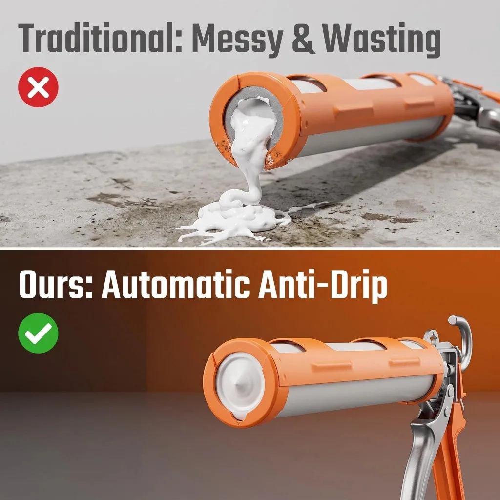 Imbot Basic Sealant Gun, Glass Glue Filling Gun, Smooth Glue Pushing, Saves Effort, Stable And Non-Sticky Glue
