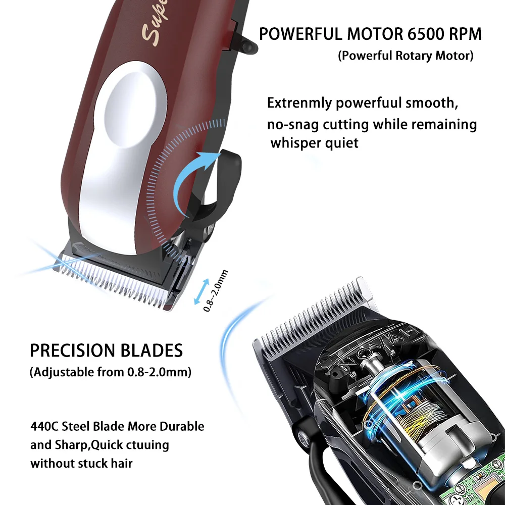 Magiccomparator-Tondeuse à cheveux électrique sans fil aste par USB, outil de coupe de barbe injuste pour hommes