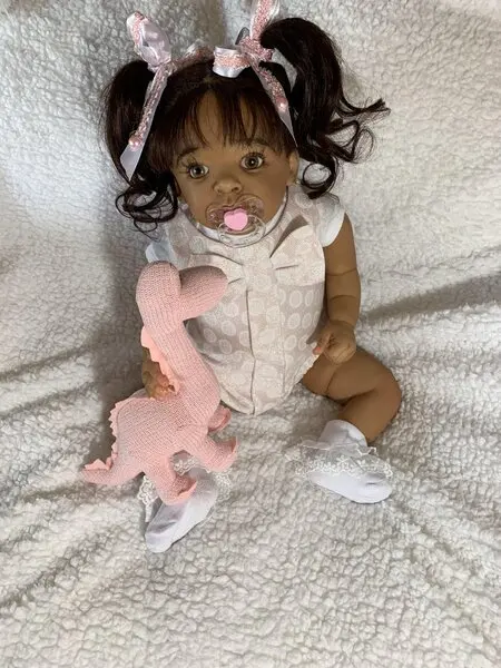 FBBD Custom Made by ShanShan (instagram:fbbrebornofficial )23inch Reborn Baby Jaylan Dark Skin Already Finished Doll