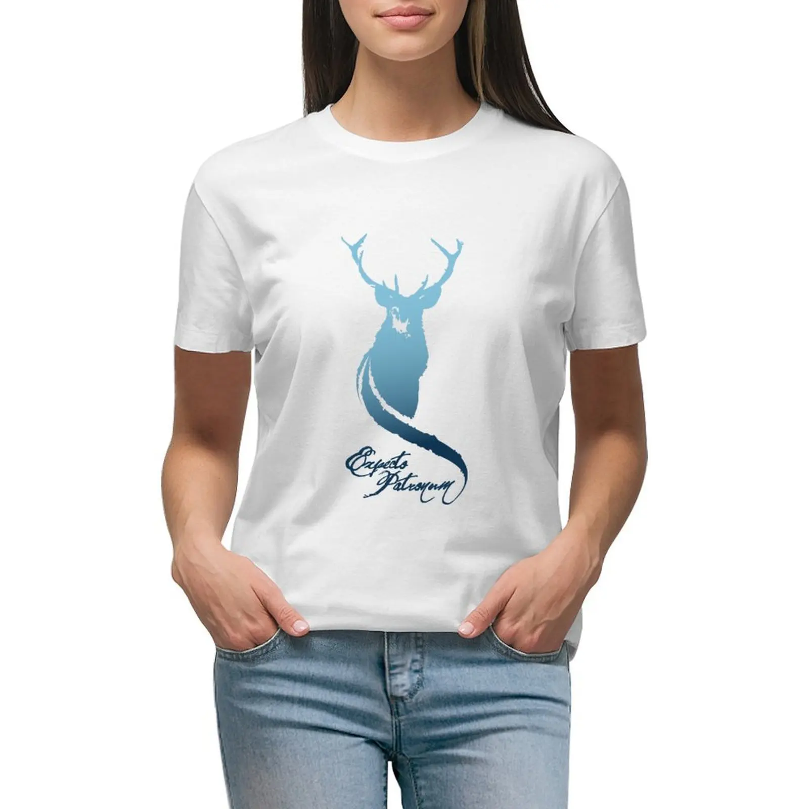 

Expecto Patronum! (Stag) T-shirt summer tops Aesthetic clothing plus size tops Top Women