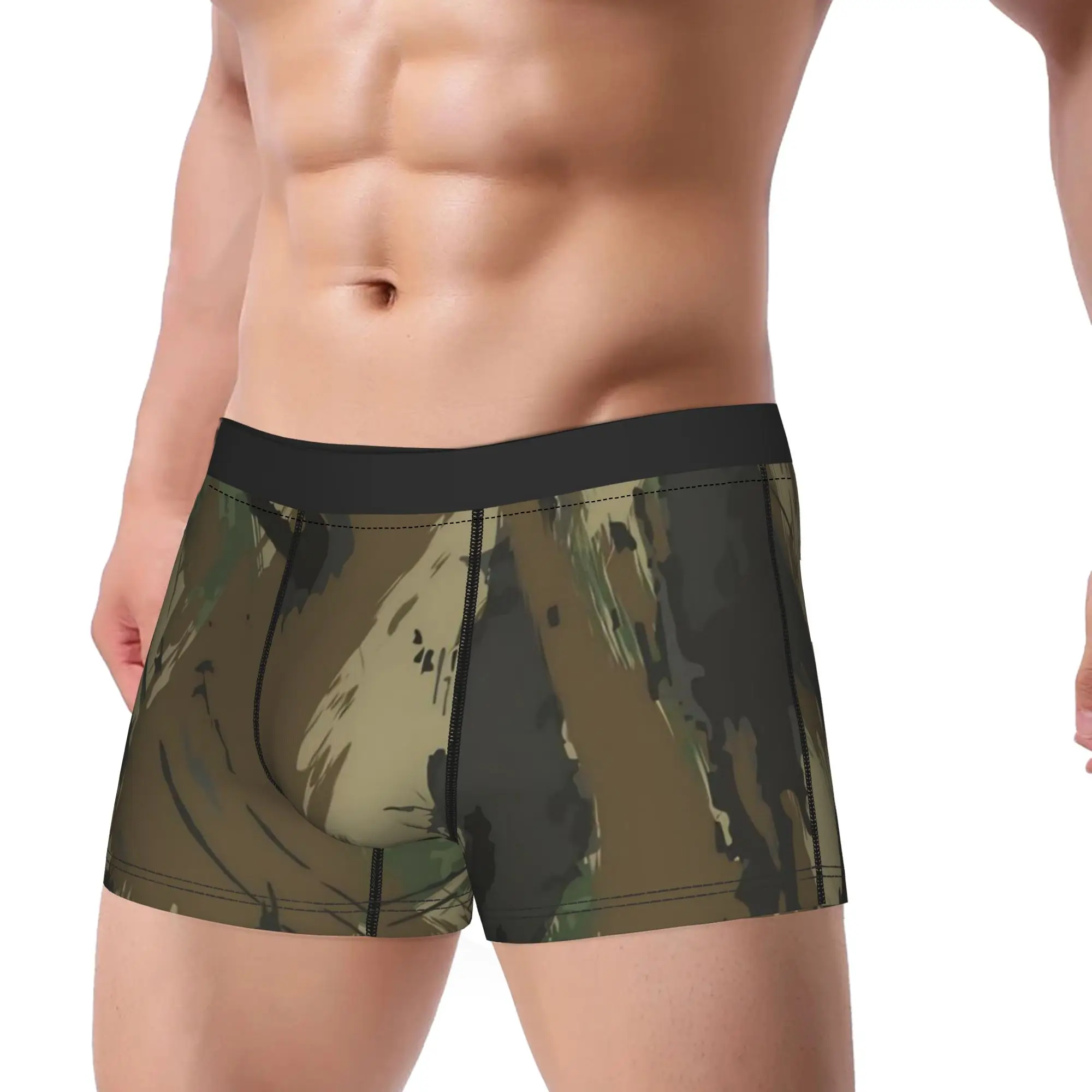 Green And Brown Camo  Shorts Briefs  Underwear High Quality Men Novelty Boxer Shorts Custom DIY Plus Size Underpants