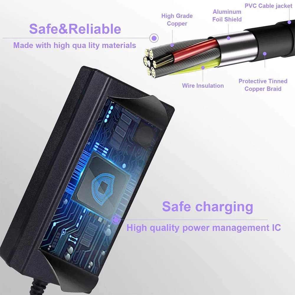 29.4V 2A 3-Prong Battery Charger for Swagtron Hover-1 24V Lithium Battery Pack Sports and Outdoor Electric Equipments