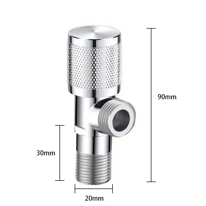4-punts kraan inlaatklep G1/2 messing driehoekige klep verwarming waterafsluiter badkamer toilet wasmachine universele schakelaar