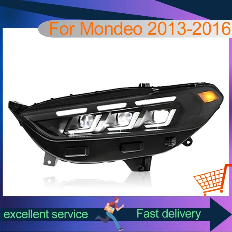 Auto Headlights For Ford Mondeo 2013-2016 Front Lamp Full LED Bulbs DRL Newest Upgrade Head Light Projector Lens Car Accessories