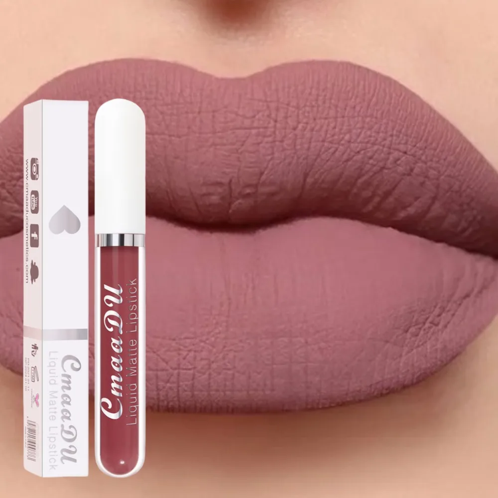 Sexy veludo fosco brilho labial batom líquido maquiagem labial feminino beleza vermelho copo antiaderente à prova dwaterproof água brilho labial de longa duração atacado
