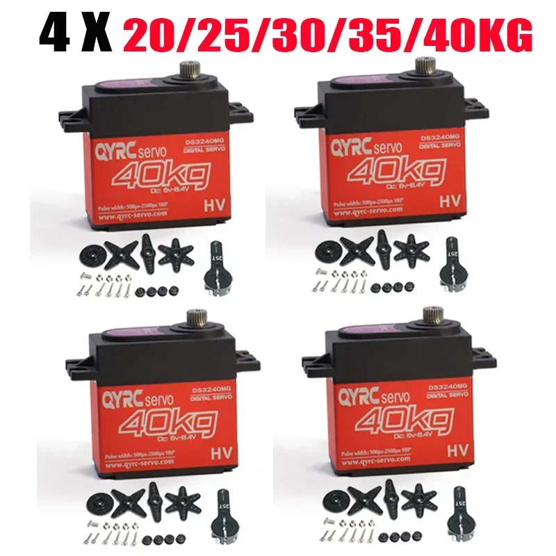 

4X Waterproof Servo 20Kg 25Kg 30Kg 35Kg 40Kg High Speed Metal Gear Digital Baja Servo For 1/8 1/10 Scale RC Car Free Gifts