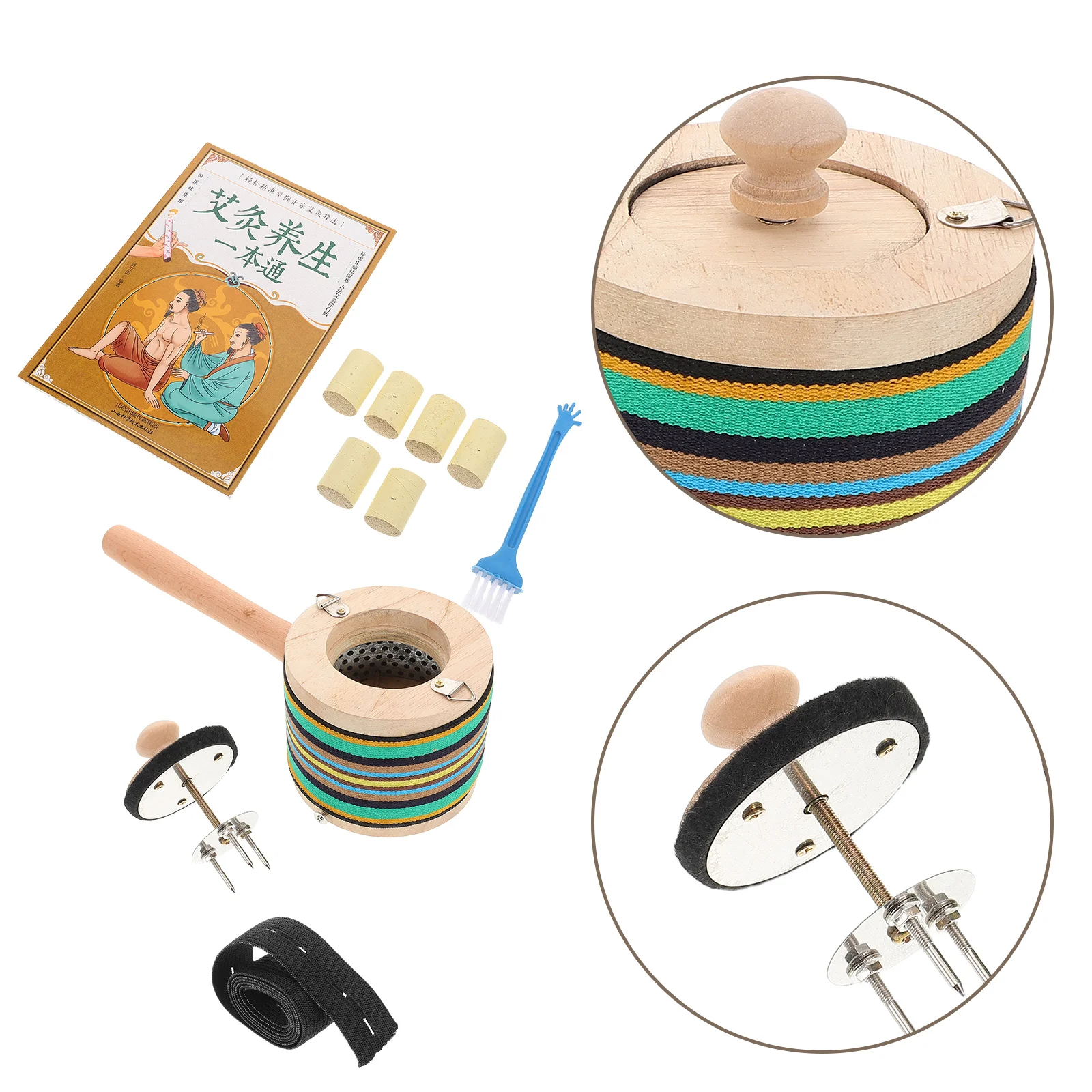 

Handheld Smokeless Moxibustion Box Belt Pot Massager Accessory Moxa Container Nanmu Burner Supply Device Tools Kit Apparatus