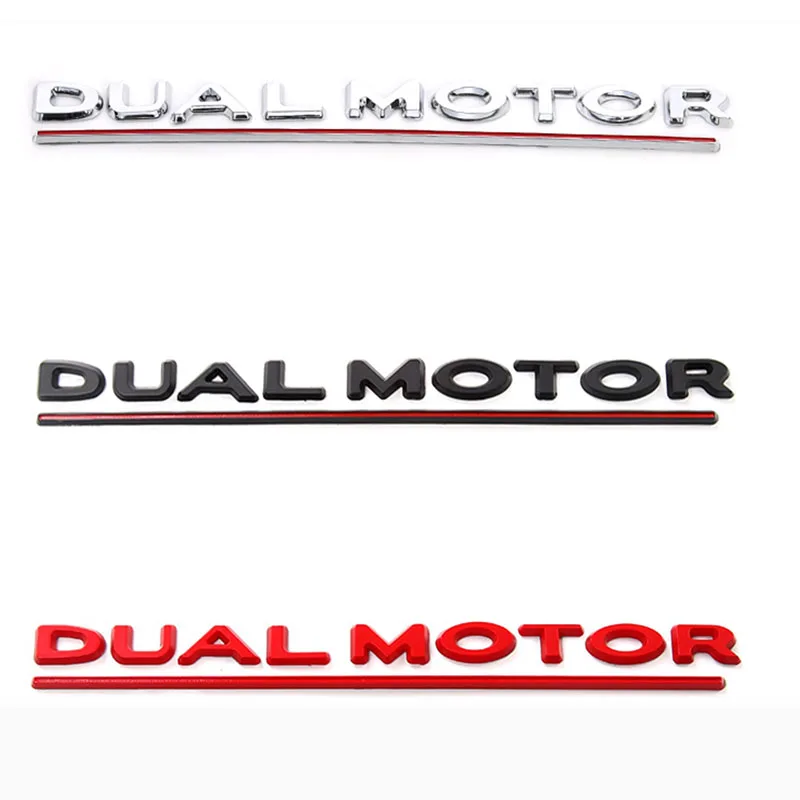 Tail Logo for Tesla Model 3 Y S X DUAL MOTOR Letters Emblem 3D Auto Styling Fender Badge Emblems Model3 Decoration Accessories