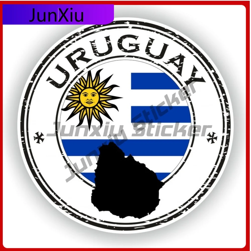 

Uruguay Seal Sticker Round Flag Cool Vinyl Decal Waterproof Car Decor for Electric Scooter Yacht Exterior Decoration