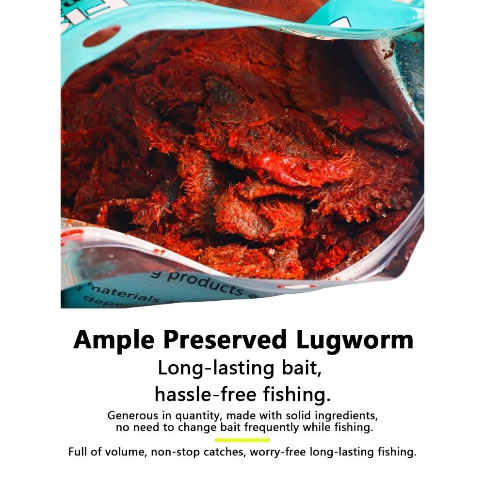 Silicone Material Fishing Bait Worms Semi-Dried Finger-Length Size Ragworm Fishing Bait Marinated 85g Weight Sandworm Bait Worms