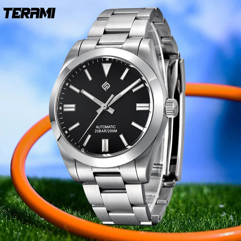 TERAMI Fashion Luxury Automatic Man Watch Casual Business Simple Stainless Band Waterproof Luminous Mechanical Mens Wristwatches