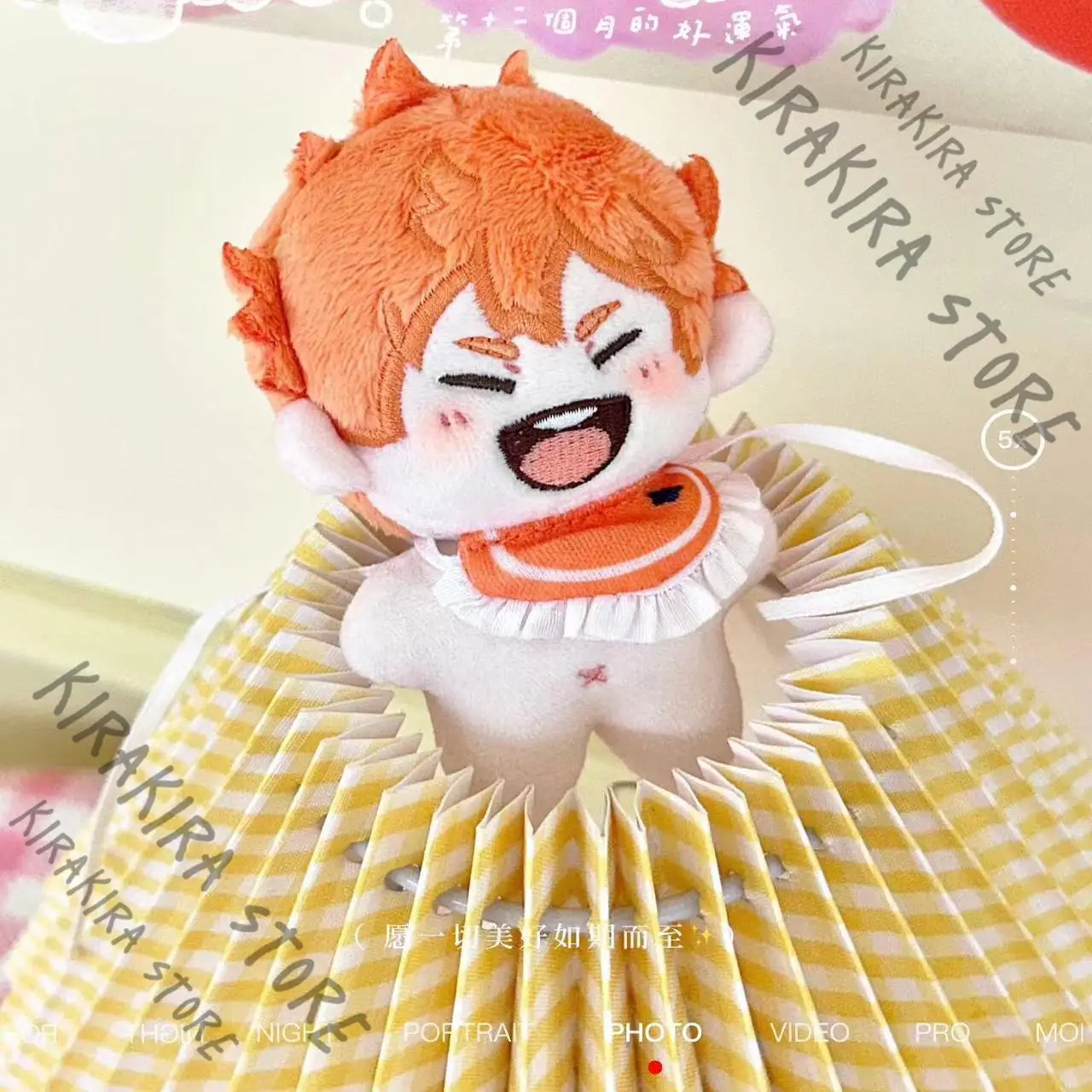 Haikyuu!! Shoyo Hinata 10cm Pendant Cotton Keychain Adorable Figure Maumet Cosplay Puppet Playing Creativity Hanging Drop Decor