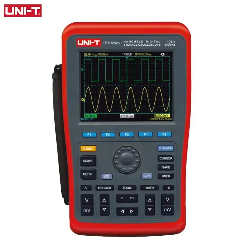 UNI-T UTD1202C Handheld Digital Storage Oscilloscope 200MHz 2 Channels 1GS/s Voltage Current Resistance Capacitance Multimeter