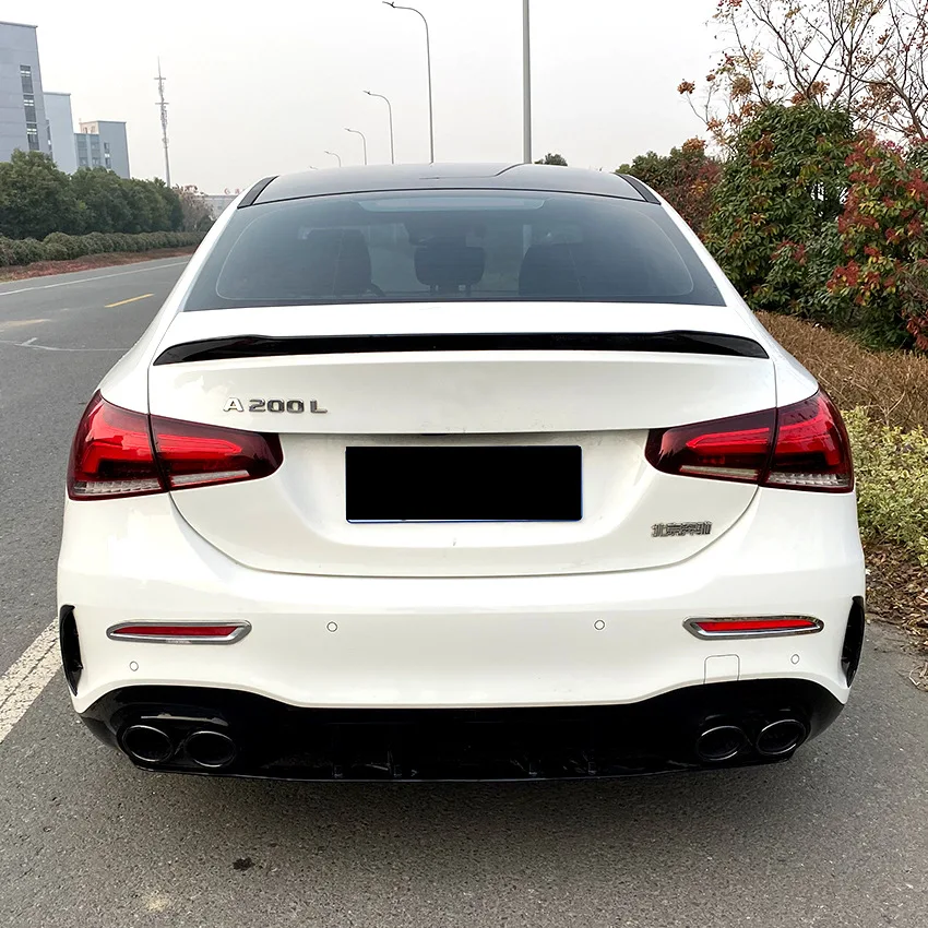 2019 To Up For Mercedes-Benz A Class w177 A180 A200 Sedan spoiler Hihg Quality ABS Rear Wing Trunk Lid Cover Car By Glossy Black